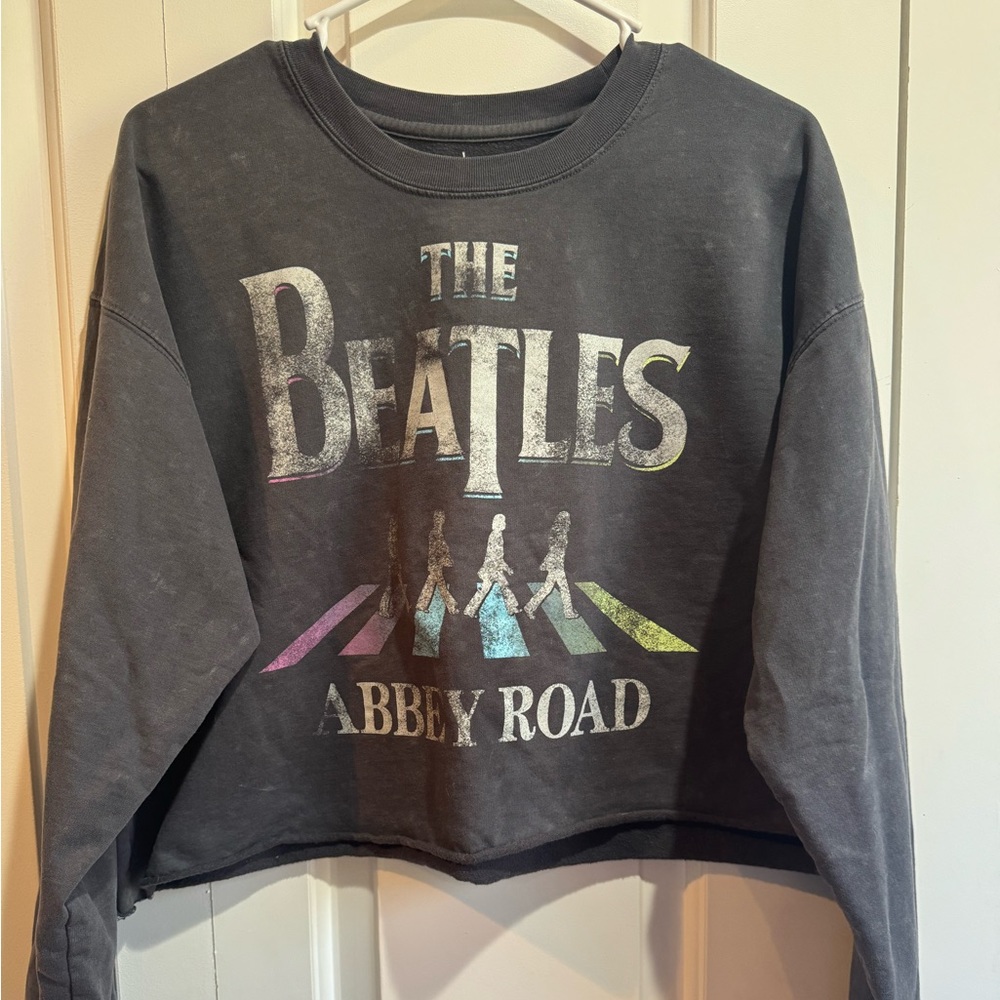 Beatles cropped graphic sweatshirt